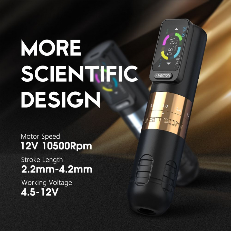 Беспроводная тату машинка Ambition Seher Adjustable Stroke – цена, описание и отзывы — фото