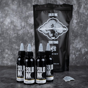 Набор красок Solid Ink Horitomo Sumi Set (Black, Dark, Medium, Light) – цена, описание и отзывы — фото