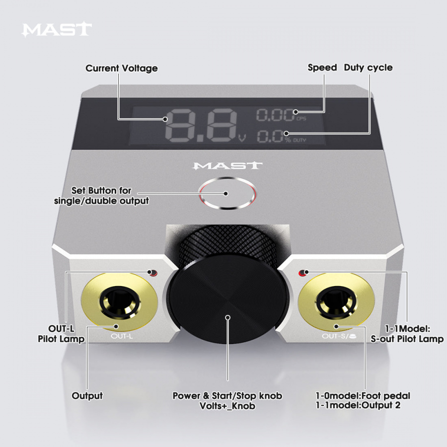 Блок питания Dragonhawk Mast Skate Dual Mode Tattoo Power Supply – цена, описание и отзывы — фото