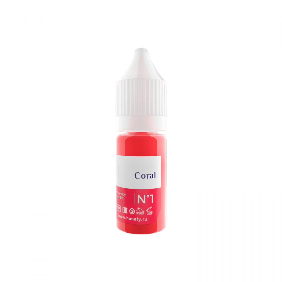 Пигмент для татуажа Hanafy Colours Pigments № 1 - Coral – цена, описание и отзывы — фото